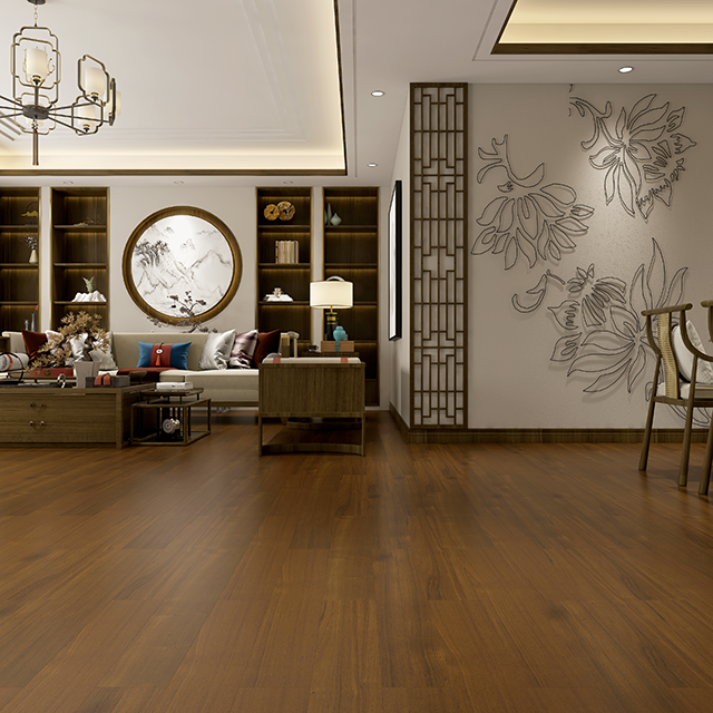 Plancher de placage en teck 